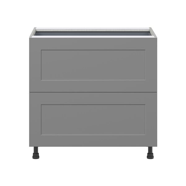 Hugo&Borg Beaumont 36 x 34.5 x 24.88-in Painted Slate Grey Drawer Base Semi-Custom Cabinet