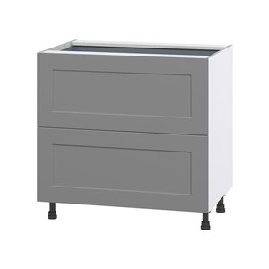 Hugo&Borg Beaumont 36 x 34.5 x 24.88-in Painted Slate Grey Drawer Base Semi-Custom Cabinet