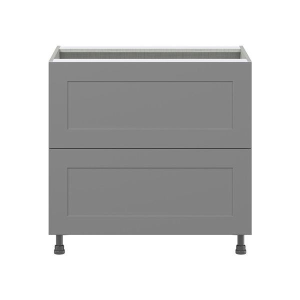 Hugo&Borg Beaumont 36 x 34.5 x 24.88-in Painted Slate Grey Drawer Base Semi-Custom Cabinet