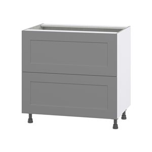 Hugo&Borg Beaumont 36 x 34.5 x 24.88-in Painted Slate Grey Drawer Base Semi-Custom Cabinet