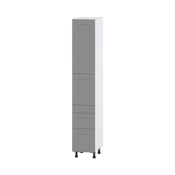 Hugo&Borg Beaumont 15 x 89.5 x 24.88-in Painted Slate Grey Door and Drawer Pantry Semi-Custom Cabinet