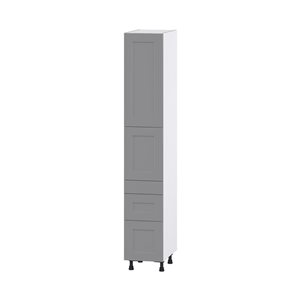 Hugo&Borg Beaumont 15 x 89.5 x 24.88-in Painted Slate Grey Door and Drawer Pantry Semi-Custom Cabinet