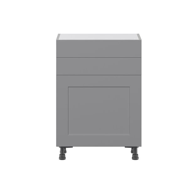 Hugo&Borg Beaumont 24 x 34.5 x 14.88-in Painted Slate Grey Door and Drawer Base Semi-Custom Cabinet