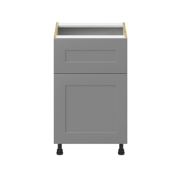 Hugo&Borg Beaumont 21 x 34.5 x 24.88-in Painted Slate Grey Door and Drawer Base Semi-Custom Cabinet