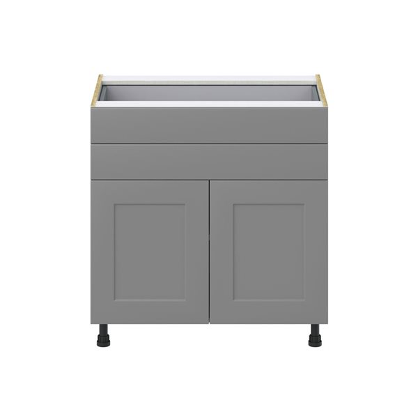 Hugo&Borg Beaumont 33 x 34.5 x 24.88-in Painted Slate Grey Door and Drawer Base Semi-Custom Cabinet