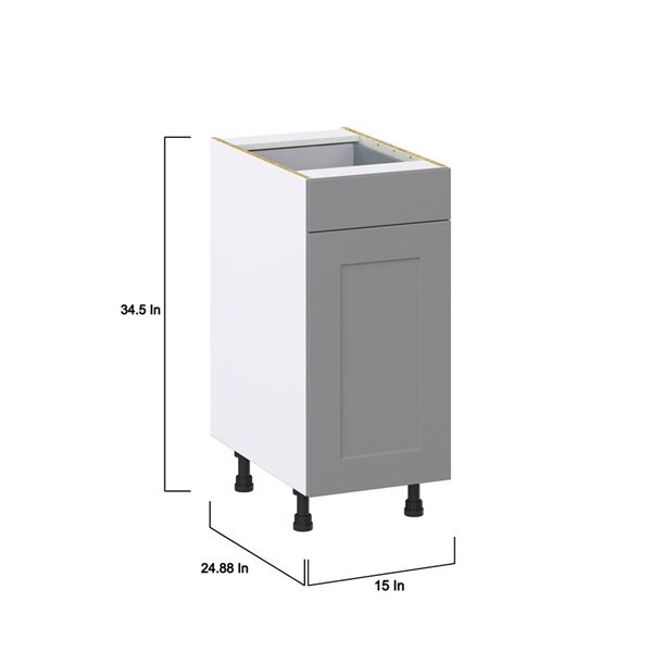 Hugo&Borg Beaumont 15 x 34.5 x 24.88-in Painted Slate Grey Drawer Base Semi-Custom Cabinet