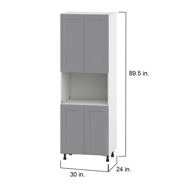 Hugo&Borg Beaumont 30 x 89.5 x 24.88-in Painted Slate Grey Door Pantry Semi-Custom Cabinet