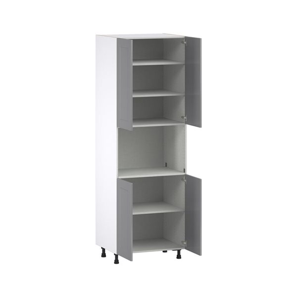 Hugo&Borg Beaumont 30 x 89.5 x 24.88-in Painted Slate Grey Door Pantry Semi-Custom Cabinet