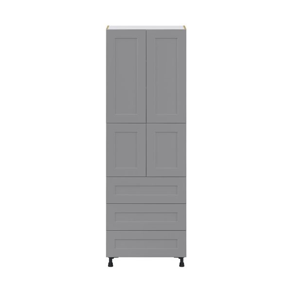 Hugo&Borg Beaumont 30 x 89.5 x 24.88-in Painted Slate Grey Door and Drawer Pantry Semi-Custom Cabinet