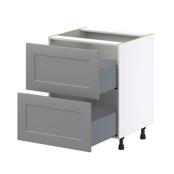 Hugo&Borg Beaumont 27 x 34.5 x 24.88-in Painted Slate Grey Drawer Base Semi-Custom Cabinet