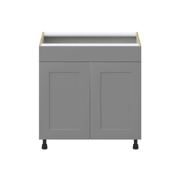 Hugo&Borg Beaumont 33 x 34.5 x 24.88-in Painted Slate Grey Door and Drawer Base Semi-Custom Cabinet