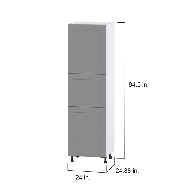 Hugo&Borg Beaumont 24 x 84.5 x 24.88-in Painted Slate Grey Door and Drawer Pantry Semi-Custom Cabinet