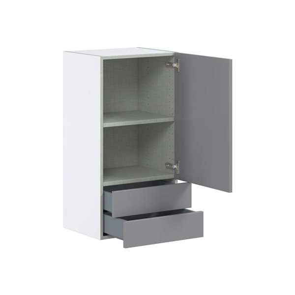 Hugo&Borg Beaumont 18 x 35 x 14.88-in Painted Slate Grey Door and Drawer Wall Semi-Custom Cabinet