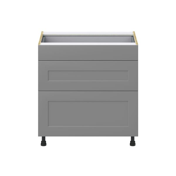 Hugo&Borg Beaumont 33 x 34.5 x 24.88-in Painted Slate Grey Drawer Base Semi-Custom Cabinet