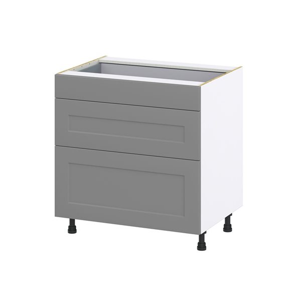 Hugo&Borg Beaumont 33 x 34.5 x 24.88-in Painted Slate Grey Drawer Base Semi-Custom Cabinet