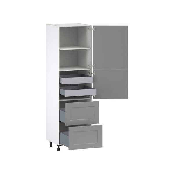 Hugo&Borg Beaumont 24 x 84.5 x 24.88-in Painted Slate Grey Door and Drawer Pantry Semi-Custom Cabinet