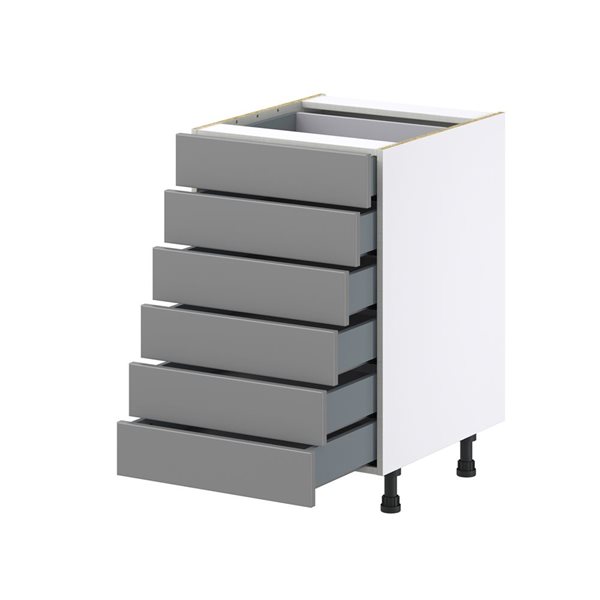 Hugo&Borg Beaumont 21 x 34.5 x 24.88-in Painted Slate Grey Drawer Base Semi-Custom Cabinet