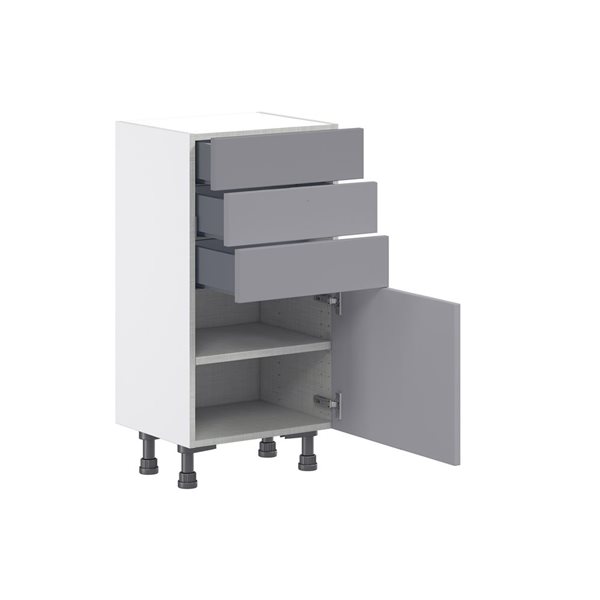 Hugo&Borg Beaumont 18 x 34.5 x 14.88-in Painted Slate Grey Door and Drawer Base Semi-Custom Cabinet