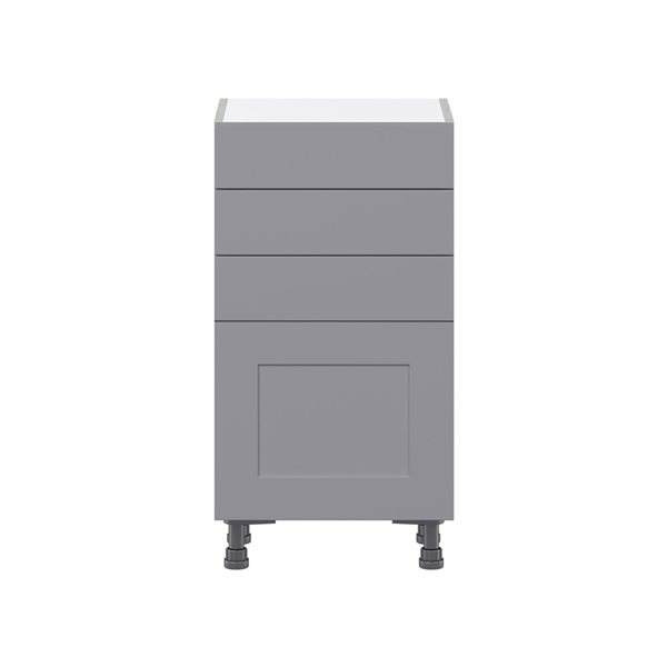 Hugo&Borg Beaumont 18 x 34.5 x 14.88-in Painted Slate Grey Door and Drawer Base Semi-Custom Cabinet