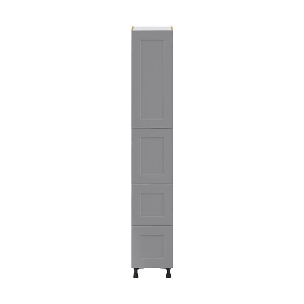 Hugo&Borg Beaumont 15 x 89.5 x 24.88-in Painted Slate Grey Door and Drawer Pantry Semi-Custom Cabinet