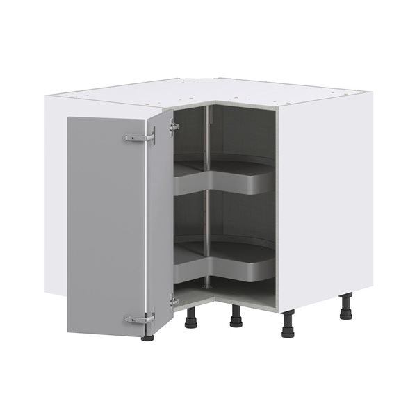 Hugo&Borg Beaumont 36 x 34.5 x 36-in Painted Slate Grey Lazy Susan Corner Base Semi-Custom Cabinet