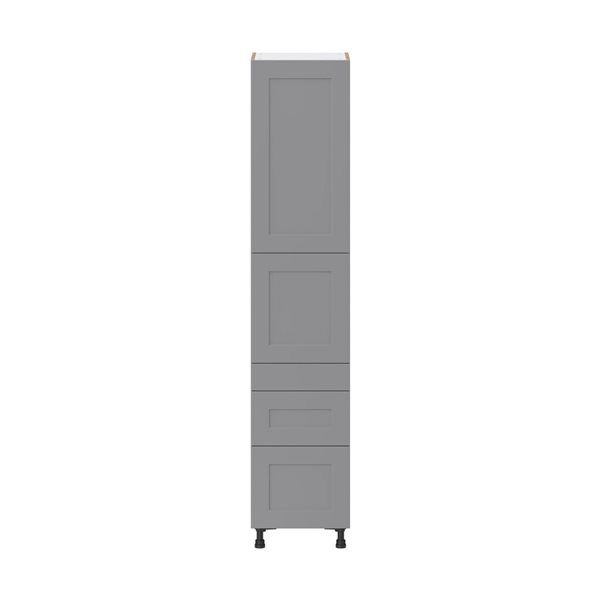 Hugo&Borg Beaumont 18 x 89.5 x 24.88-in Painted Slate Grey Door and Drawer Pantry Semi-Custom Cabinet