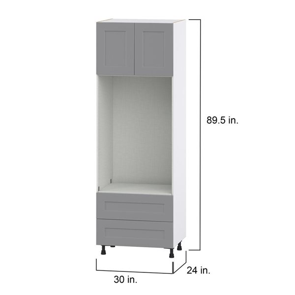 Hugo&Borg Beaumont 30 x 89.5 x 24.88-in Painted Slate Grey Door and Drawer Pantry Semi-Custom Cabinet