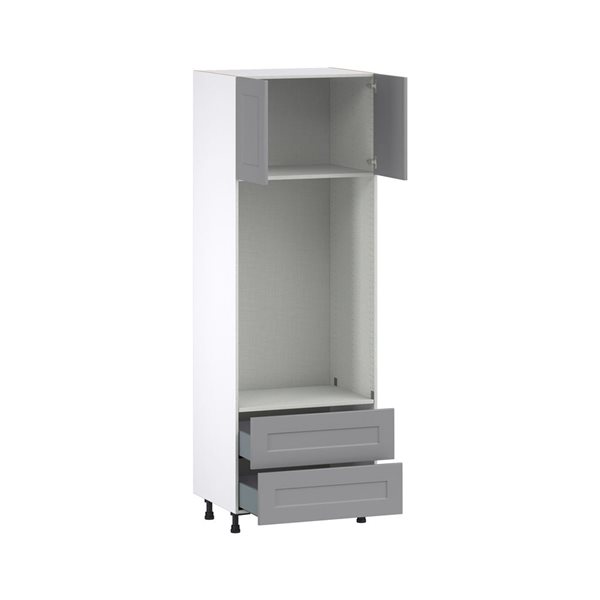 Hugo&Borg Beaumont 30 x 89.5 x 24.88-in Painted Slate Grey Door and Drawer Pantry Semi-Custom Cabinet