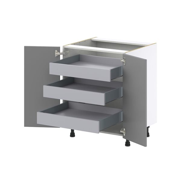 Hugo&Borg Beaumont 27 x 34.5 x 24.88-in Painted Slate Grey Door and Drawer Base Semi-Custom Cabinet