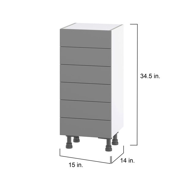 Hugo&Borg Beaumont 15 x 34.5 x 14.88-in Painted Slate Grey Drawer Base Semi-Custom Cabinet