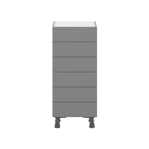 Hugo&Borg Beaumont 15 x 34.5 x 14.88-in Painted Slate Grey Drawer Base Semi-Custom Cabinet