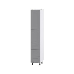 Hugo&Borg Beaumont 15 x 84.5 x 24.88-in Painted Slate Grey Door and Drawer Pantry Semi-Custom Cabinet