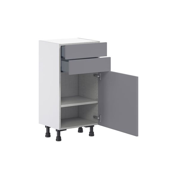 Hugo&Borg Beaumont 18 x 34.5 x 14.88-in Painted Slate Grey Door and Drawer Base Semi-Custom Cabinet