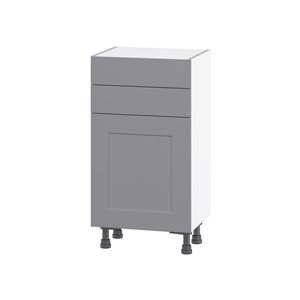 Hugo&Borg Beaumont 18 x 34.5 x 14.88-in Painted Slate Grey Door and Drawer Base Semi-Custom Cabinet