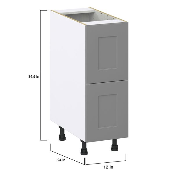 Hugo&Borg Beaumont 12 x 34.5 x 24.88-in Painted Slate Grey Drawer Base Semi-Custom Cabinet