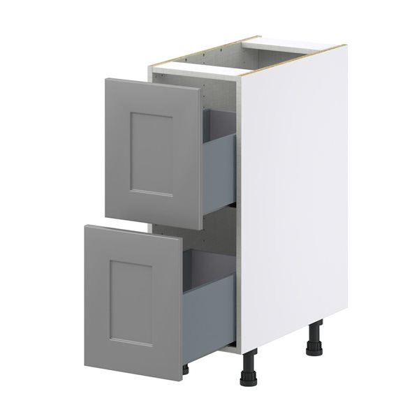 Hugo&Borg Beaumont 12 x 34.5 x 24.88-in Painted Slate Grey Drawer Base Semi-Custom Cabinet