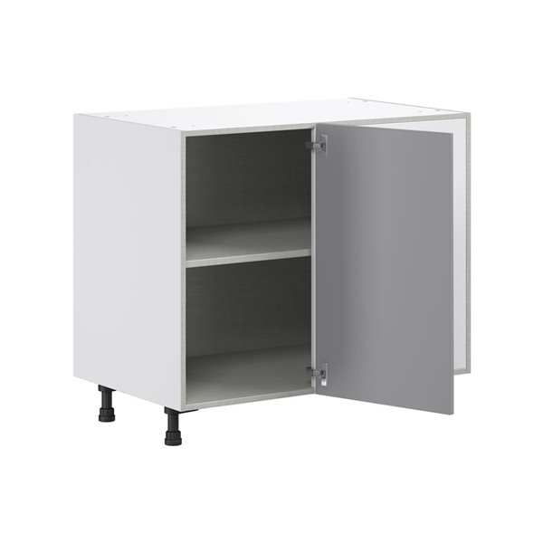 Hugo&Borg Beaumont 39 x 34.5 x 24.88-in Painted Slate Grey Blind Corner Base Semi-Custom Cabinet