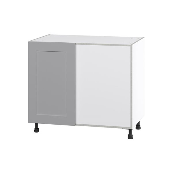 Hugo&Borg Beaumont 39 x 34.5 x 24.88-in Painted Slate Grey Blind Corner Base Semi-Custom Cabinet