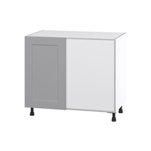 Hugo&Borg Beaumont 39 x 34.5 x 24.88-in Painted Slate Grey Blind Corner Base Semi-Custom Cabinet