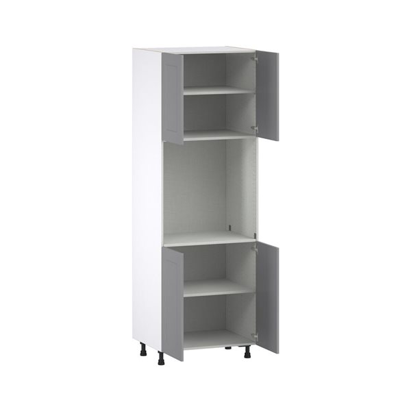 Hugo&Borg Beaumont 30 x 89.5 x 24.88-in Painted Slate Grey Door Pantry Semi-Custom Cabinet