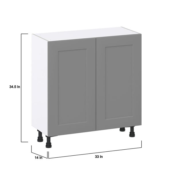 Hugo&Borg Beaumont 33 x 34.5 x 14.88-in Painted Slate Grey Door Base Semi-Custom Cabinet