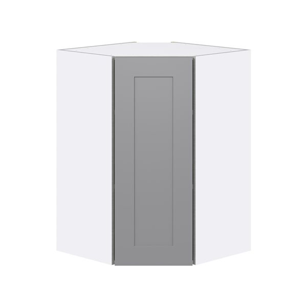 Hugo&Borg Beaumont 24 x 35 x 24.88-in Painted Slate Grey Corner Wall Semi-Custom Cabinet