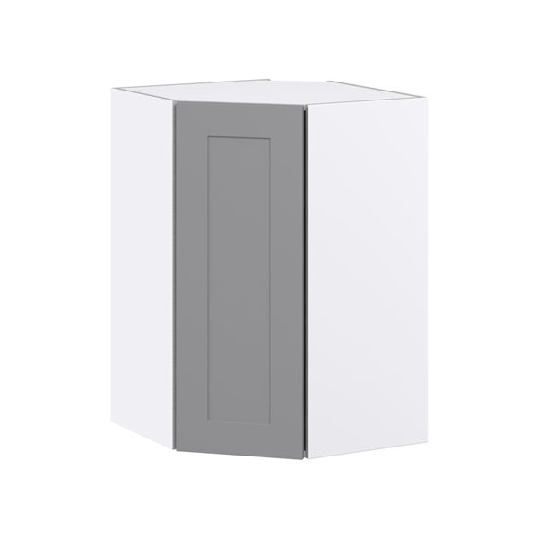 Hugo&Borg Beaumont 24 x 35 x 24.88-in Painted Slate Grey Corner Wall Semi-Custom Cabinet