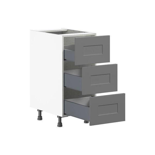 Hugo&Borg Beaumont 15 x 34.5 x 24.88-in Painted Slate Grey Drawer Base Semi-Custom Cabinet