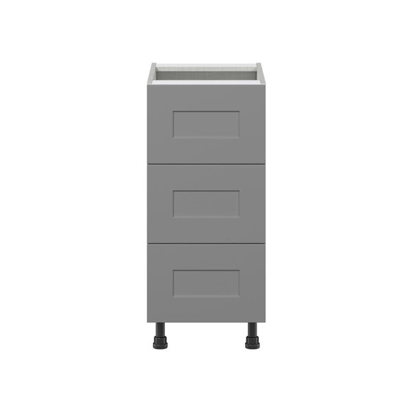 Hugo&Borg Beaumont 15 x 34.5 x 24.88-in Painted Slate Grey Drawer Base Semi-Custom Cabinet