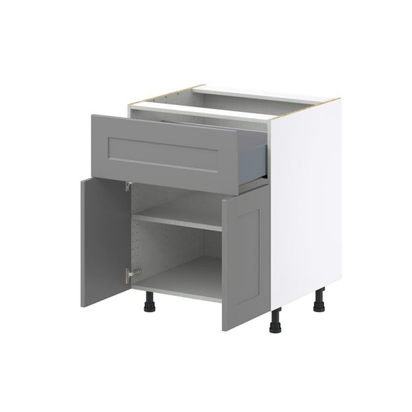 Hugo&Borg Beaumont 27 x 34.5 x 24.88-in Painted Slate Grey Door and Drawer Base Semi-Custom Cabinet