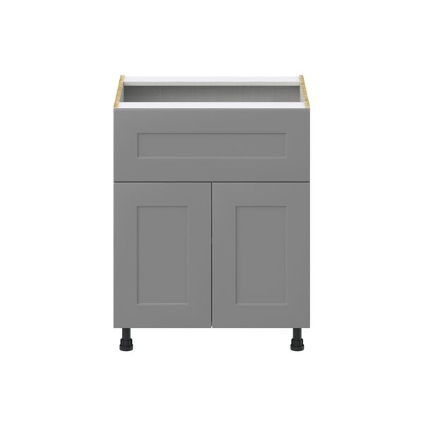 Hugo&Borg Beaumont 27 x 34.5 x 24.88-in Painted Slate Grey Door and Drawer Base Semi-Custom Cabinet