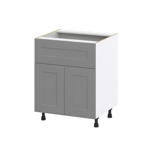 Hugo&Borg Beaumont 27 x 34.5 x 24.88-in Painted Slate Grey Door and Drawer Base Semi-Custom Cabinet