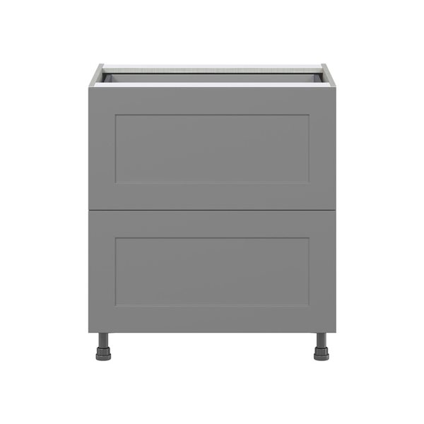 Hugo&Borg Beaumont 30 x 34.5 x 24.88-in Painted Slate Grey Drawer Base Semi-Custom Cabinet