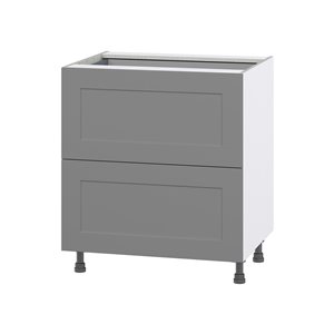 Hugo&Borg Beaumont 30 x 34.5 x 24.88-in Painted Slate Grey Drawer Base Semi-Custom Cabinet